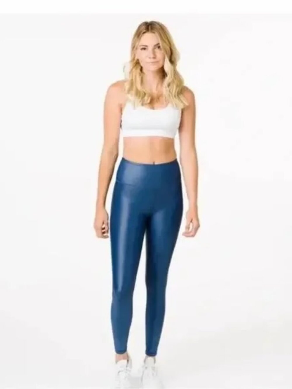 ZYIA Metallic Navy Blue Size 14-16 Womens Activewear Leggings EPC